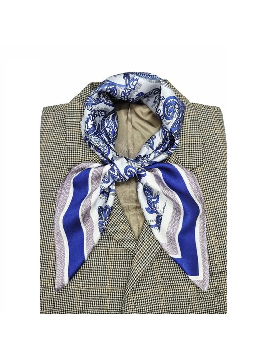Unbranded Other - ✨Luxury Elegant Women Square Silky Soft Scarf Head Top hijab Blue Floral Paisley